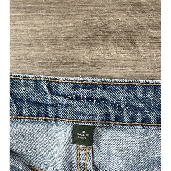 Wild Fable Distressed Straight Leg Jeans Size 10 Medium Wash Button Fly E5 - Picture 3 of 5